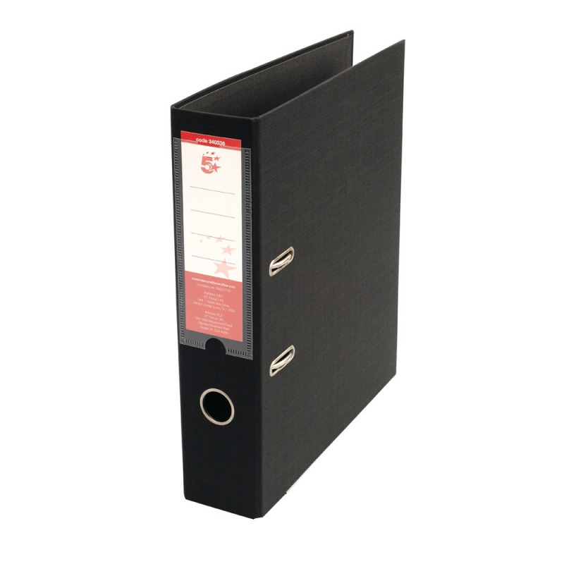 5+Star+Office+Premium+Polypropylene+Lever+Arch+File+A4+Black+%28Pack+of+10%29