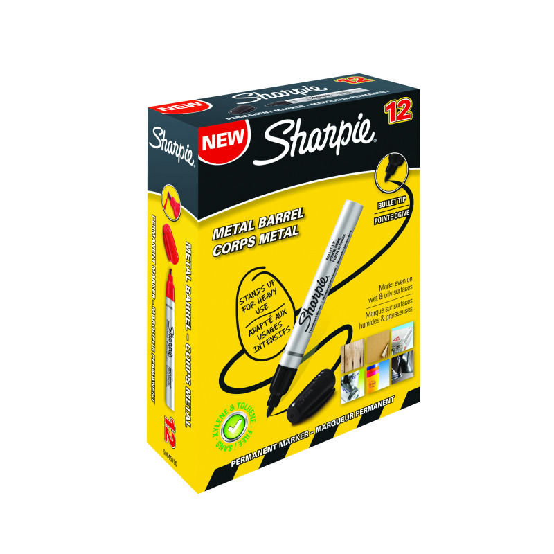 Sharpie+Pro+Permanent+Marker+Bullet+Tip+Black+%28Pack+of+12%29+S0945720