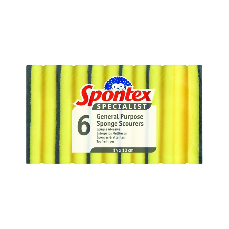 Spontex+Specialist+General+Purpose+Sponge+Scourers+%28Pack+of+6%29+19400213