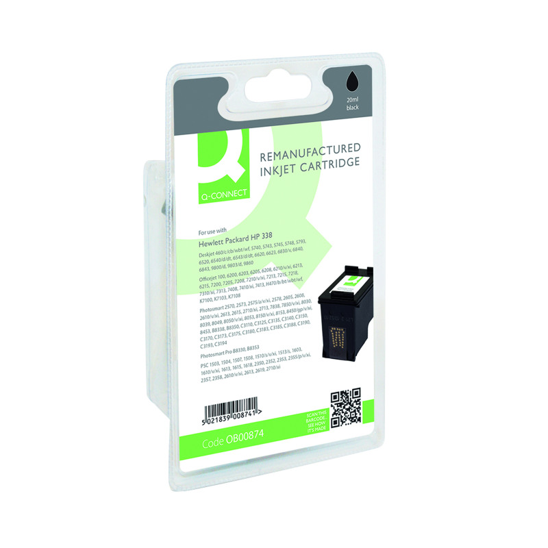 Q-Connect+Remanufactured+Inkjet+Cartridge+Black+For+HP+C8765E+C8765E-COMP