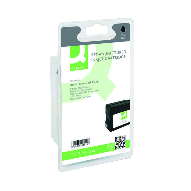 Q-Connect+Remanufactured+Inkjet+Cartridge+Black+For+HP+CN053A+CN053A-COMP