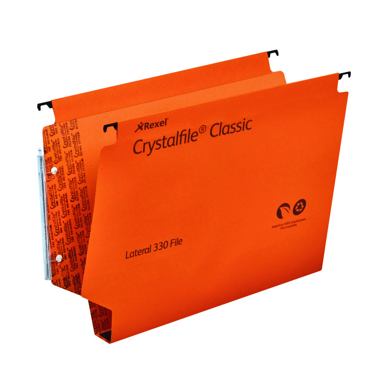 Rexel+Crystalfile+Classic+30mm+Lateral+File+Orange%28Pack+of+25%29+3000110