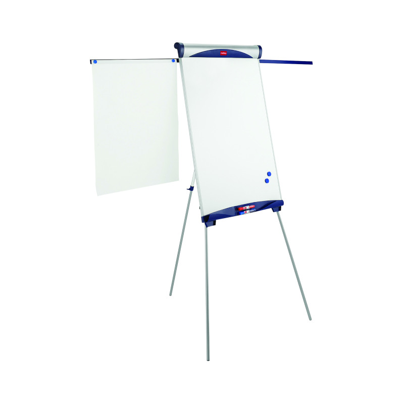 Nobo+Shark+Flipchart+and+Drywipe+Easel+Blue%2FSilver+1901918