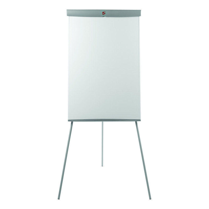 5+Star+Office+Flipchart+Easel+with+Telescopic+Legs+700x82x1900mm+Grey+Trim