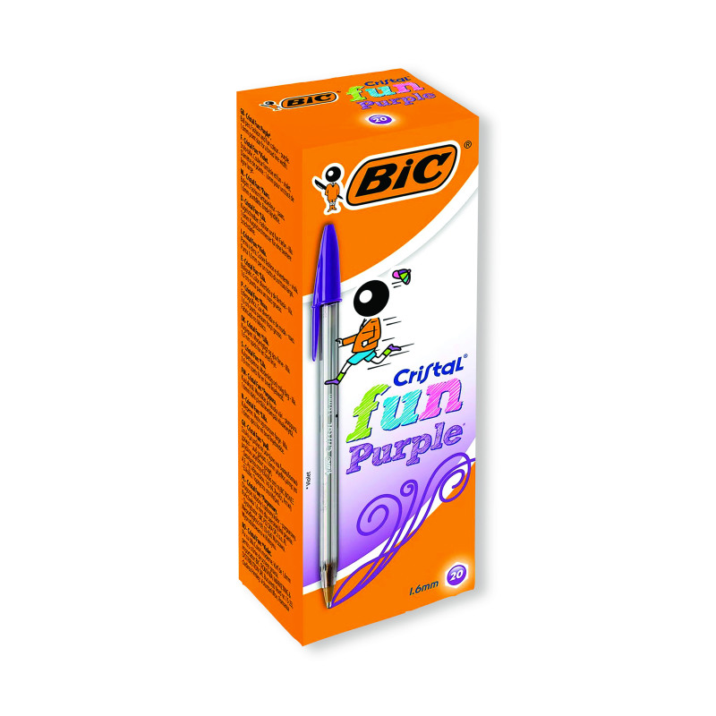 Bic+Cristal+Fun+Ballpoint+Pen+Large+Purple+%2820+Pack%29+929055