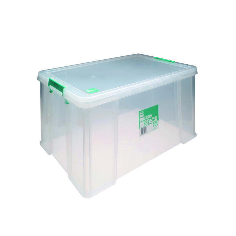 StoreStack+70+Litre+Storage+Box+W660xD450xH320mm+Clear+RB90126