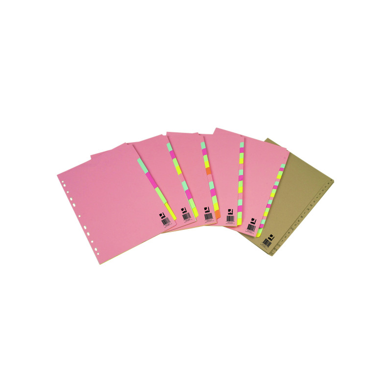 Q-Connect+12-Part+Subject+Divider+Multi-punched+A4+KF01515