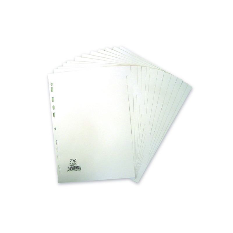 Elba+12-Part+Divider+160gsm+Multipunched+A4+White+400007502
