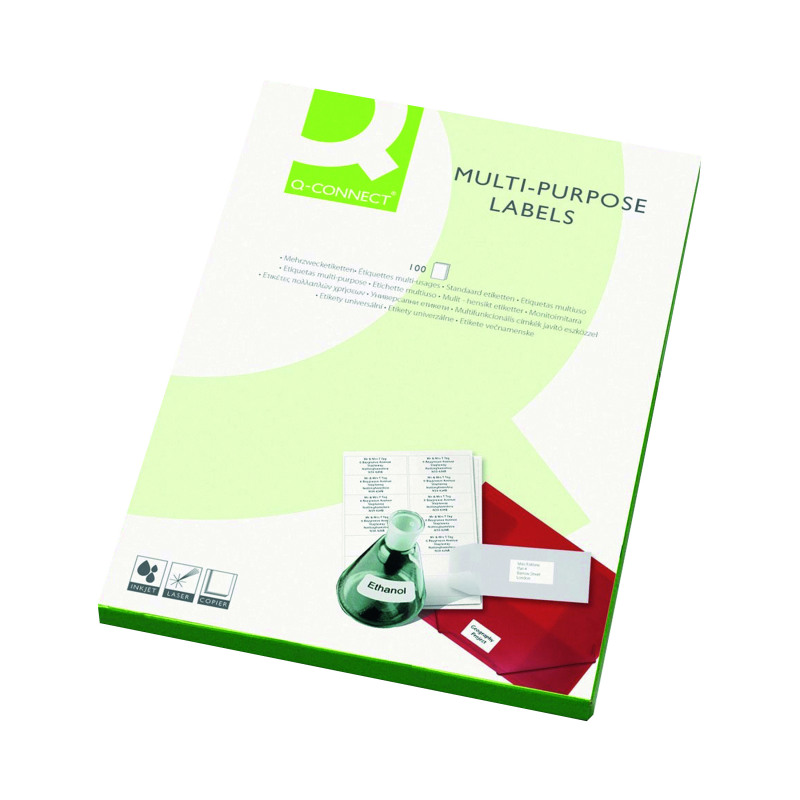 Q-Connect+Multipurpose+Labels+199.6x143.5mm+2+Per+Sheet+White+%28200+Pack%29+KF26056