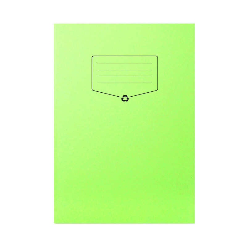 Silvine+Recycled+Exercise+Book+Lined+with+Margin+64+Pages+A4+Green+%28Pack+of+10%29+EXRE102