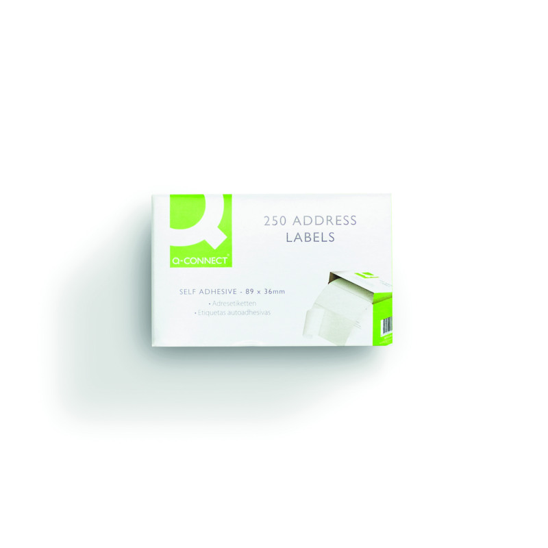 Q-Connect+Address+Label+Roll+Self+Adhesive+89x36mm+White+%28Pack+of+250%29+KF26073