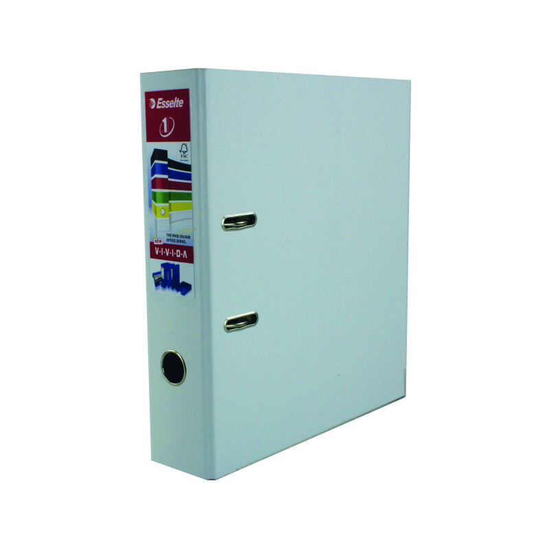 Esselte+75mm+Lever+Arch+File+Polypropylene+A4+White+%28Pack+of+10%29+811300