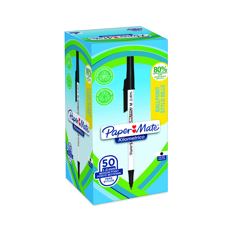 PaperMate+Kilometrico+Ballpoint+Pen+1.0mm+Black+%28Pack+of+50%29+2187701
