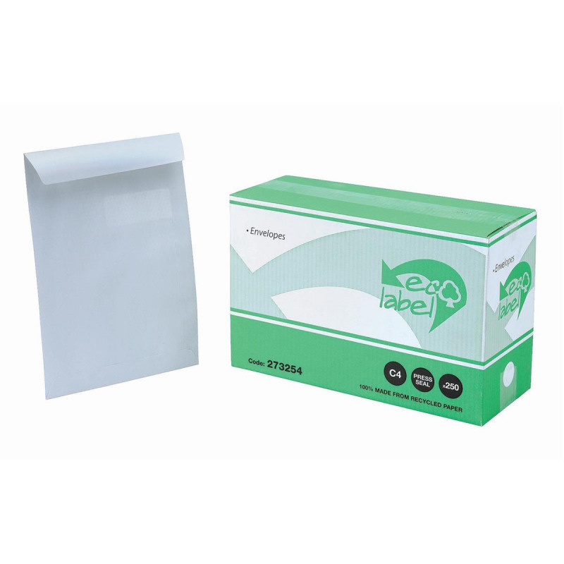 5+Star+Envelopes+Recycled+Pocket+Self+Seal+Window+90gsm+C4+324x229mm+White+%28Pack+of+250%29
