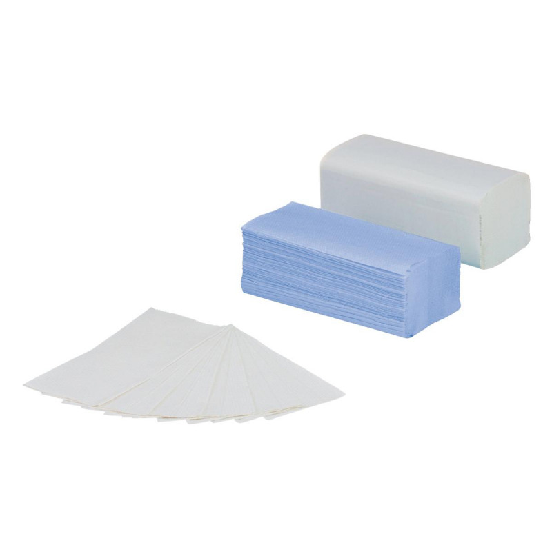 5+Star+Hand+Towel+V-Fold+1-Ply+Recycled+250x230mm+Blue+%28Pack+of+12%29