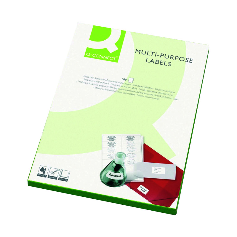 Q-Connect+Multipurpose+Copier+Labels+105x42mm+14+Per+Sheet+White+%281400+Pack%29+KF01131
