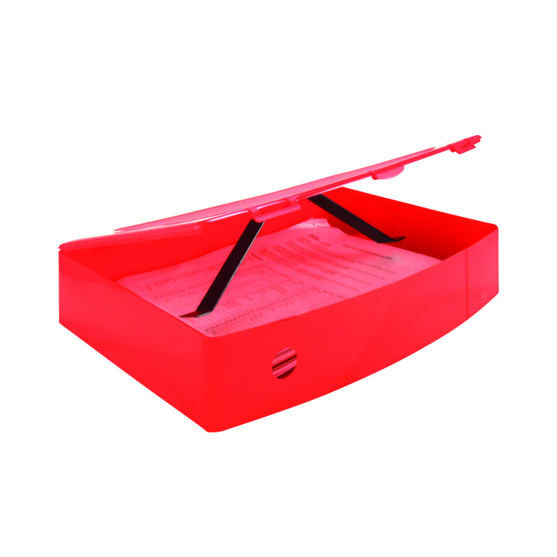 Q-Connect+Polypropylene+PolyBox+File+Foolscap+Red+KF04104