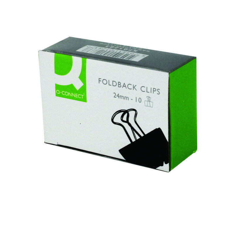 Q-Connect+Foldback+Clip+24mm+Black+%2810+Pack%29+KF01283