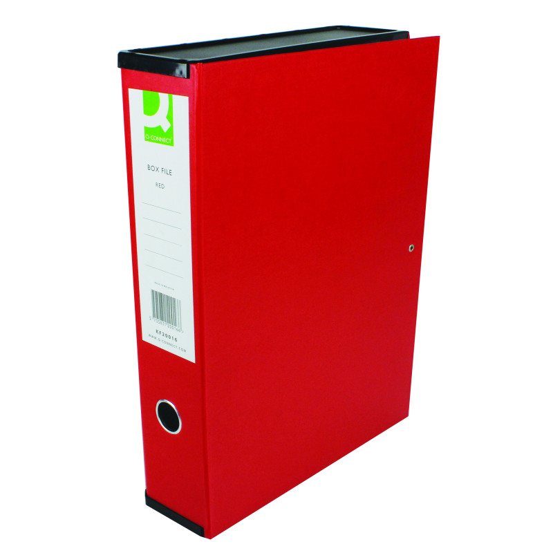 Q-Connect+75mm+Box+File+Foolscap+Red+%285+Pack%29+31818KIN0