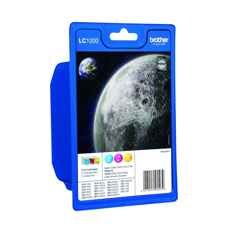 Brother+LC1000+Inkjet+Cartridge+CMY+Multipack+LC1000RBWBP