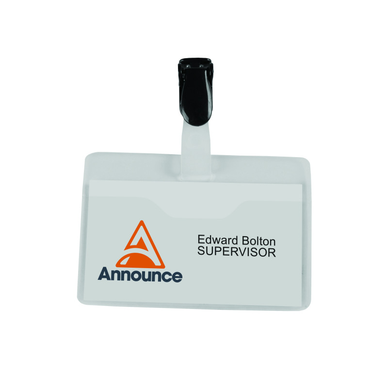 Announce+Visitor+Name+Badge+60x90mm+%28Pack+of+25%29+PV00921