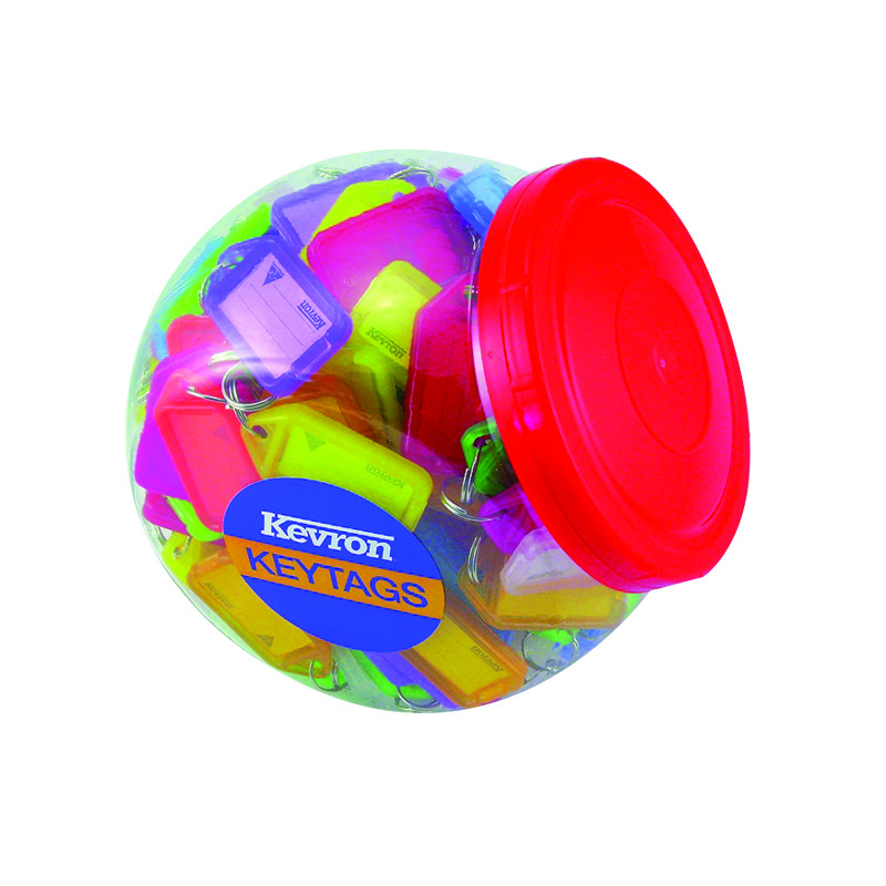 Kevron+Plastic+Clicktag+Key+Tag+Large+Assorted+Tub+%28Pack+of+150%29+ID5AC150