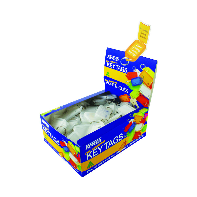 Kevron+Plastic+Clicktag+Key+Tag+Clear+%28Pack+of+100%29+ID5CLR100