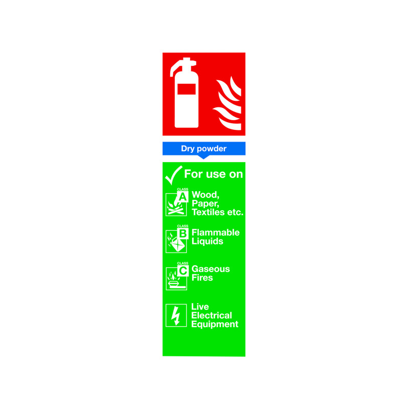Safety+Sign+Fire+Extinguisher+Dry+Powder+300x100mm+PVC+F101%2FR