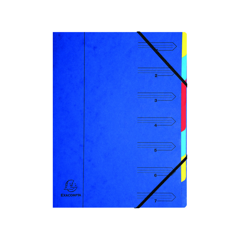 Exacompta+Europa+7-Part+Organiser+400gsm+Pressboard+A4+Blue+5219Z