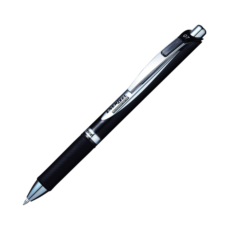 Pentel+EnerGel+Permanent+Security+Pen+Medium+Black+%28Pack+of+12%29+BLP77-AX