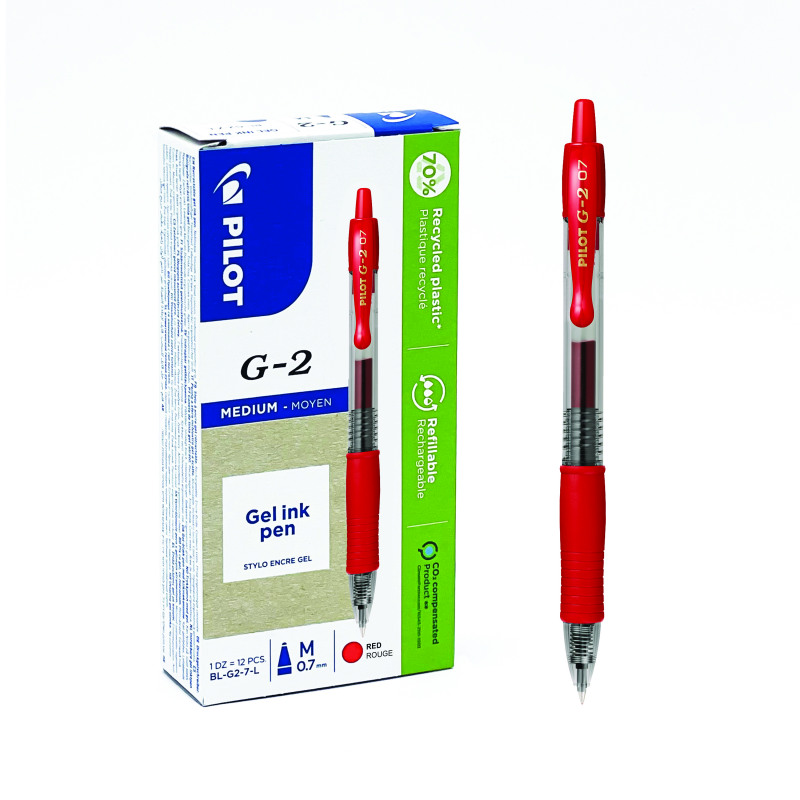 Pilot+G207+Gel+Ink+Retractable+Rollerball+Pen+Red+%28Pack+of+12%29+G2RED