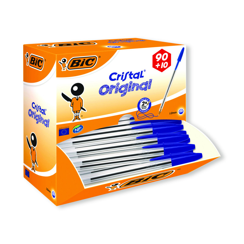 Bic+Cristal+Ballpoint+Pen+Medium+Blue+%28100+Pack%29+896039