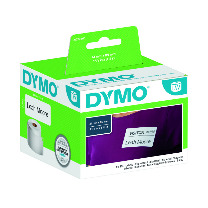 Dymo+11356+Name+Badge+Labels+89mm+x+41mm+%28Pack+of+300%29+S0722560