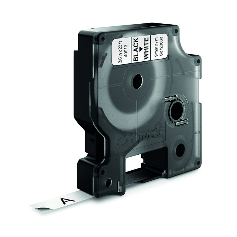 Dymo+40913+D1+LabelMaker+Tape+9mm+x+7m+Black+on+White+S0720680