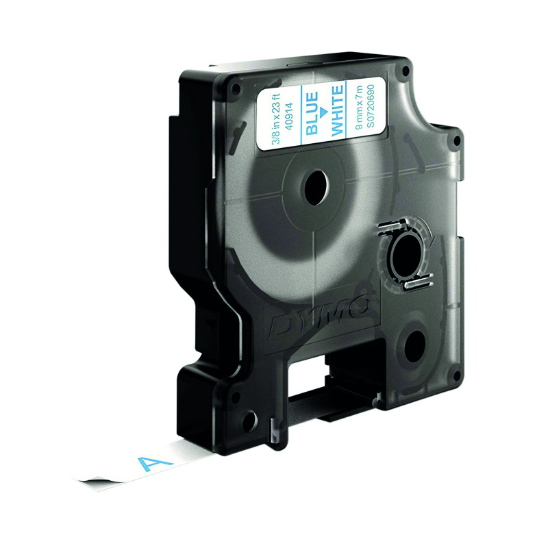 Dymo+40914+D1+LabelMaker+Tape+9mm+x+7m+Blue+on+White+S0720690
