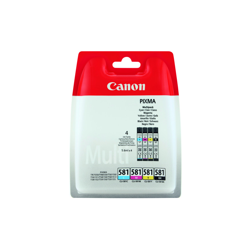 Canon+CLI-581+Ink+Cartridges+CMYK+Multipack+2103C007