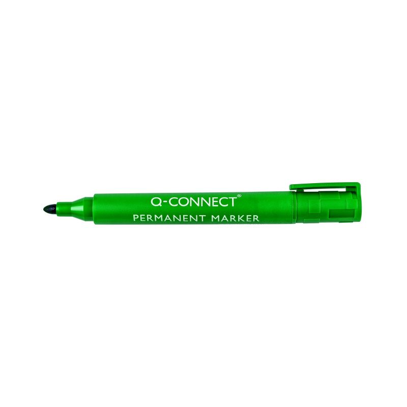 Q-Connect+Permanent+Marker+Pen+Bullet+Tip+Green+%28Pack+of+10%29+KF01773