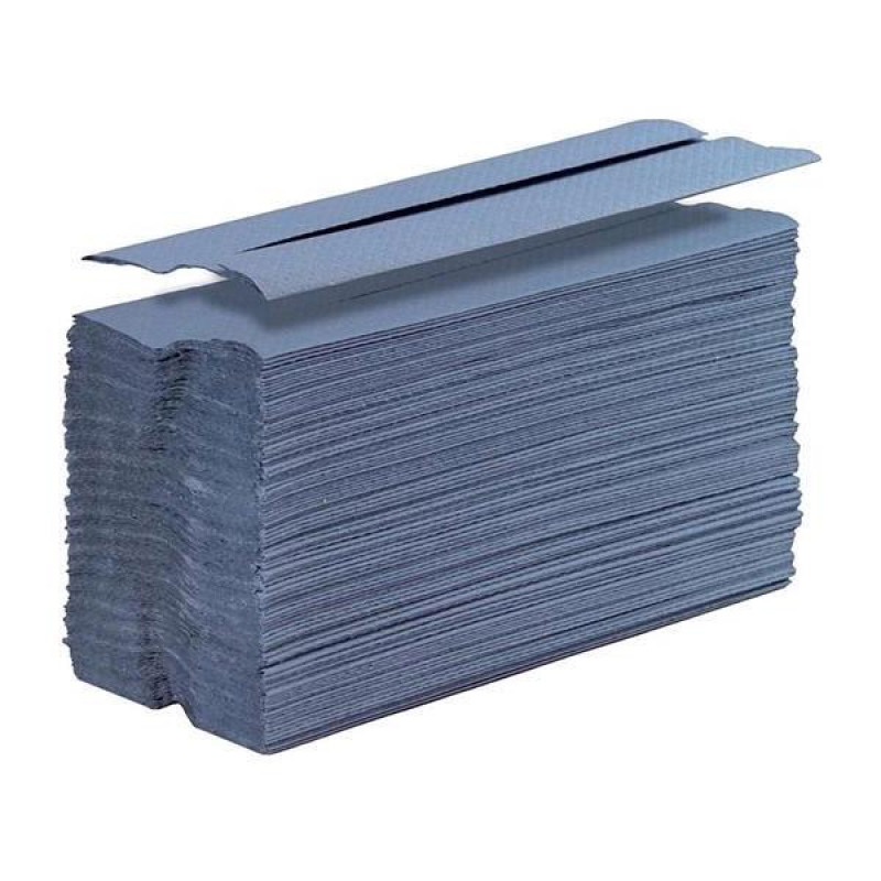 5+Star+Hand+Towel+C-Fold+1-Ply+Recycled+220x305mm+Blue+%28Pack+of+15%29