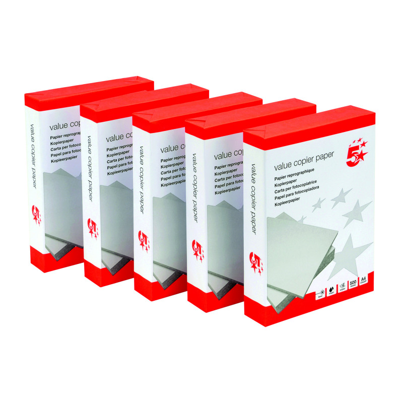 5+Star+Copier+Paper+A4+80gsm+White+Ream-Wrapped+%28Pack+of+2500%29