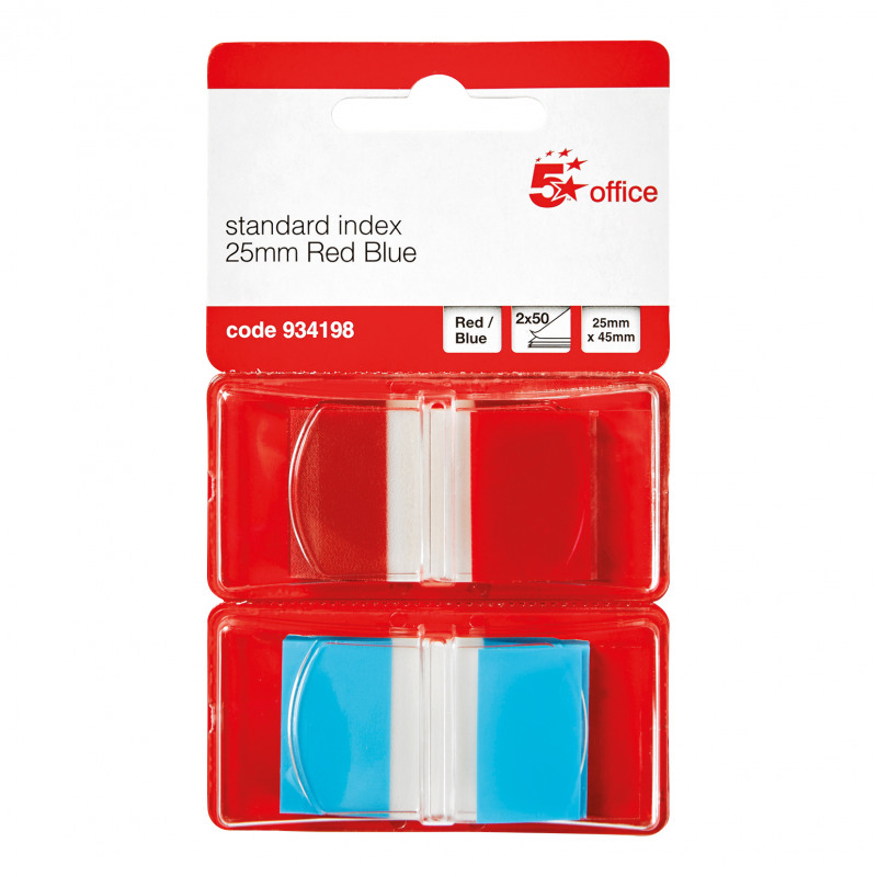 5+Star+Office+Index+Flags+50+per+Pack+25mm+Red%2FBlue+%28Pack+of+2%29