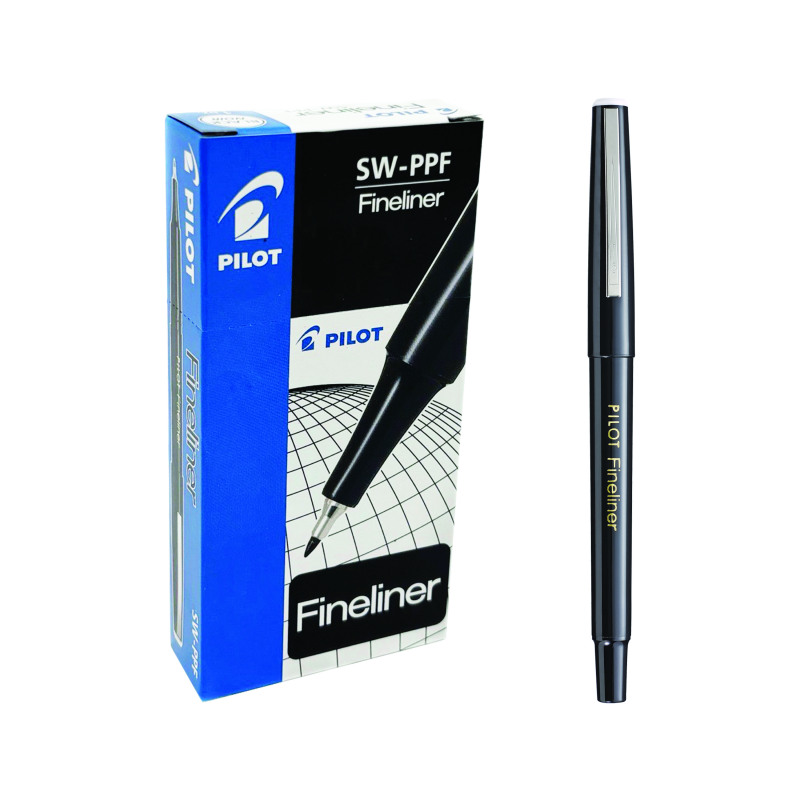 Pilot+Fineliner+Black+Pens+%28Pack+of+12%29+SWPPBlack
