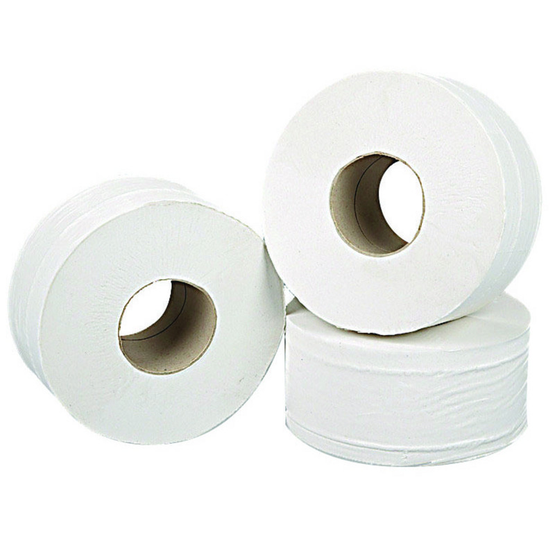 2Work+Mini+Jumbo+Toilet+Roll+2-Ply+White+92mmx200m+Core+76mm+%28Pack+of+12%29+2W70323