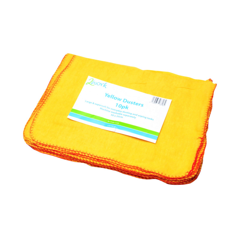 2Work+Yellow+Duster+508x355mm+%28Pack+of+10%29+CPD70014