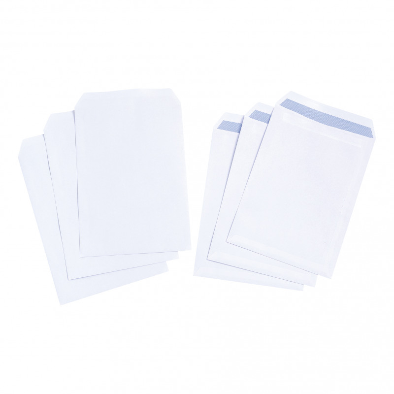 5+Star+Envelope+C4+Pocket+Self+Seal+90gsm+White+%28Pack+of+250%29