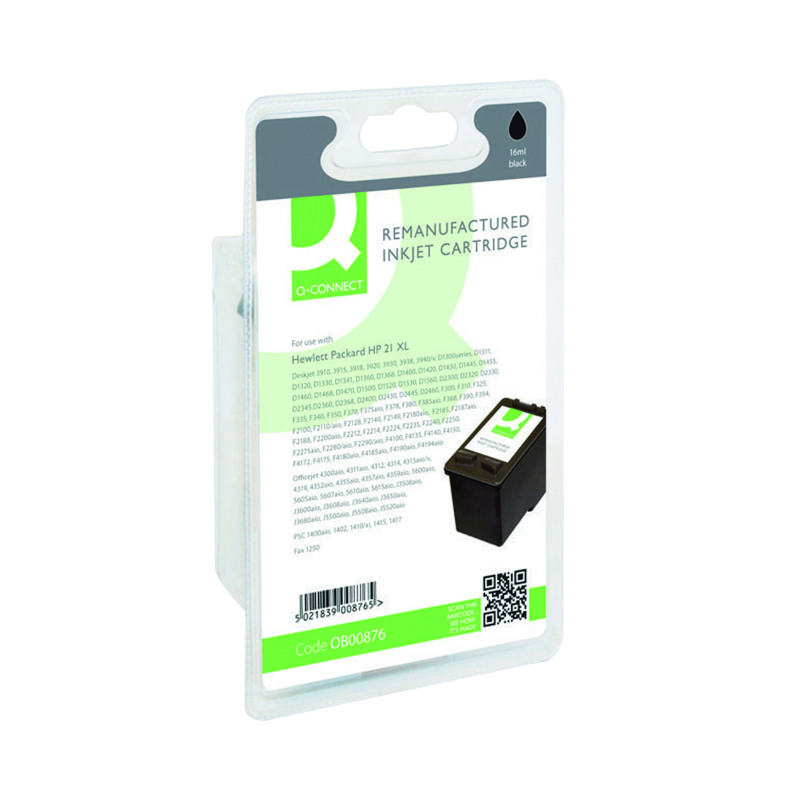 Q-Connect+Remanufactured+Inkjet+Cartridge+Black+For+HP+C9351AE+C9351AE-COMP