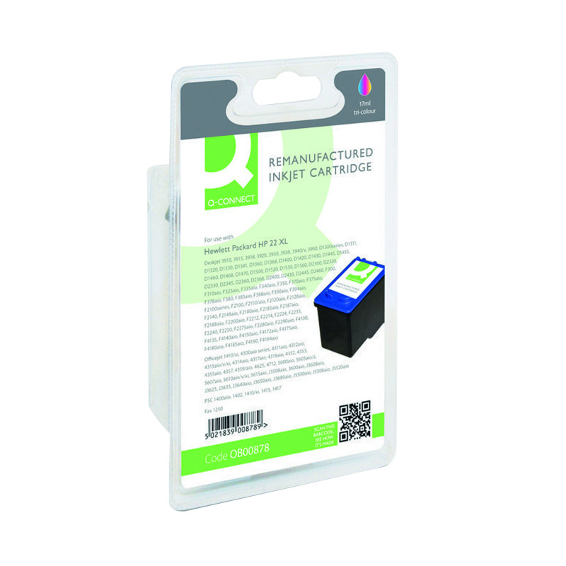 Q-Connect+Remanufactured+Inkjet+Cartridge+Tri-colour+For+HP+C9352AE+C9352AE-COMP