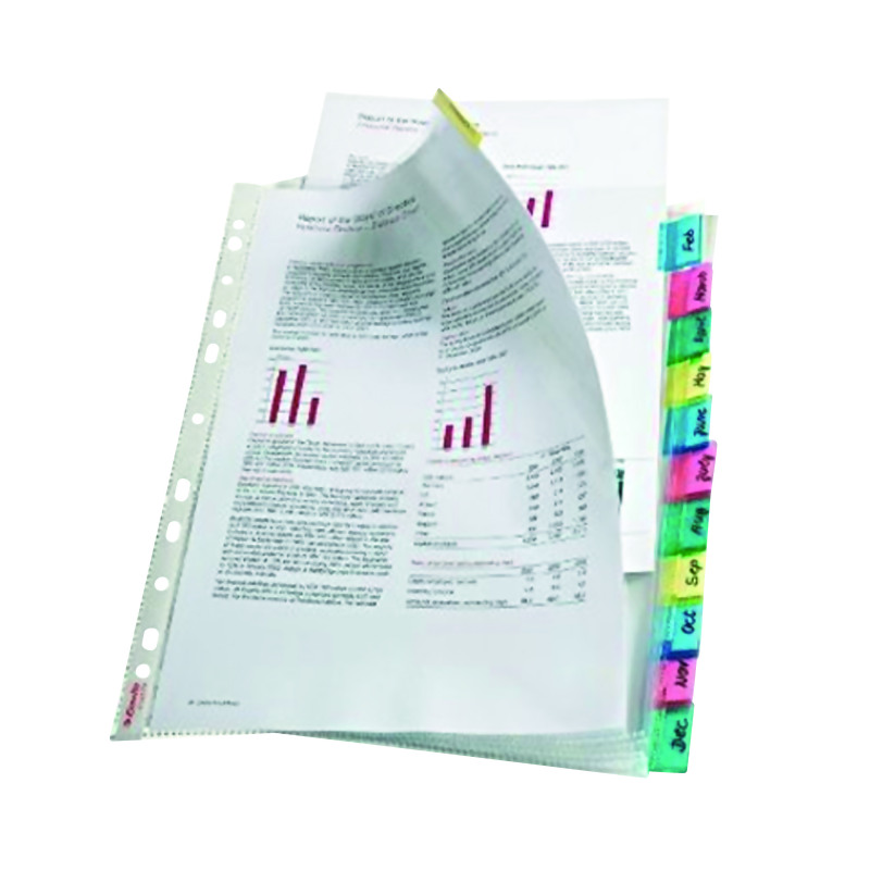 Esselte+12-Tab+Index+Pocket+A4+Assorted+414170
