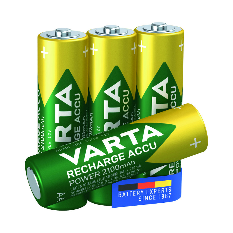 Varta+Nimh+Rechargeable+AA+Batteries+2100+mAh+%28Pack+of+4%29+56706101404
