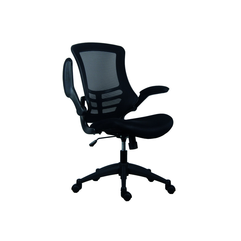 Jemini+Jaya+Mesh+Back+Chair+with+Folding+Arms+680x670x1070mm+Black+KF77784