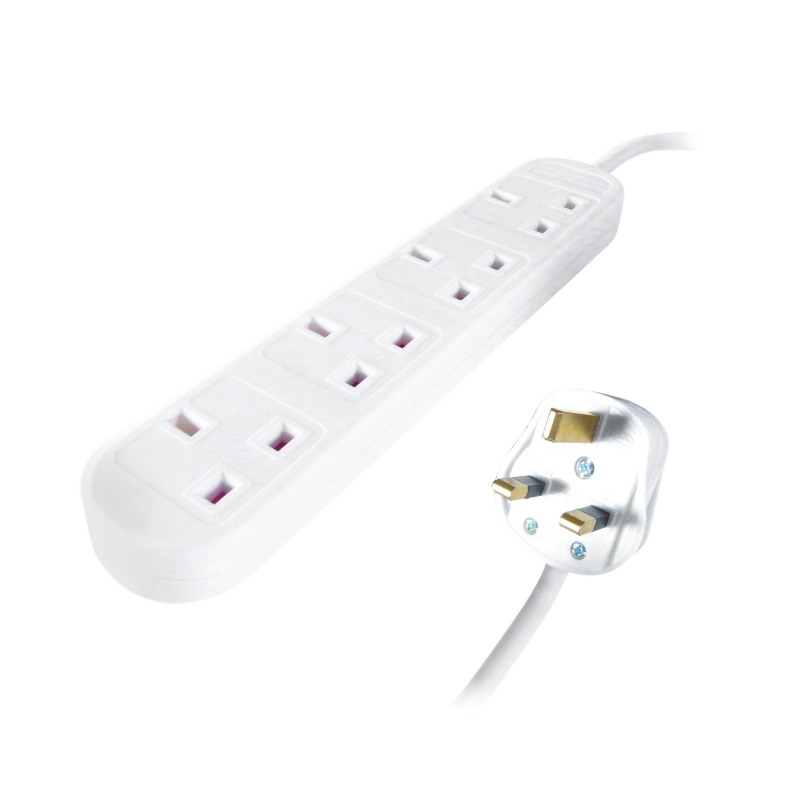 Connekt+Gear+UK+4-Way+Mains+Power+Extension+Block+2m+27-4020